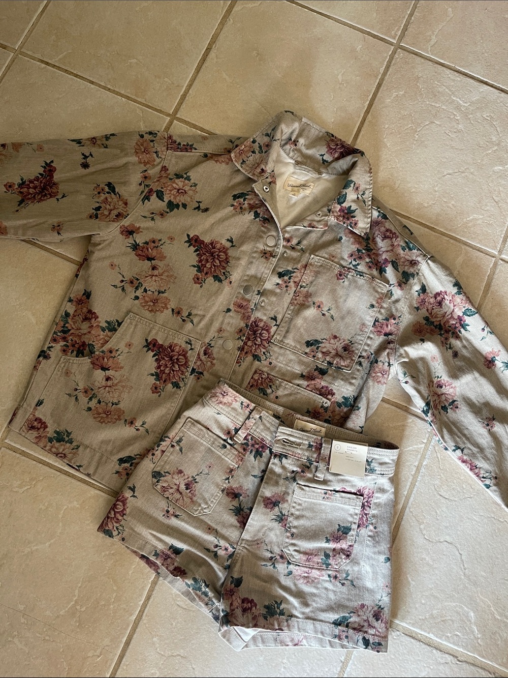 Universal Thread Floral Print Co-Ord Jacket & Shorts Set